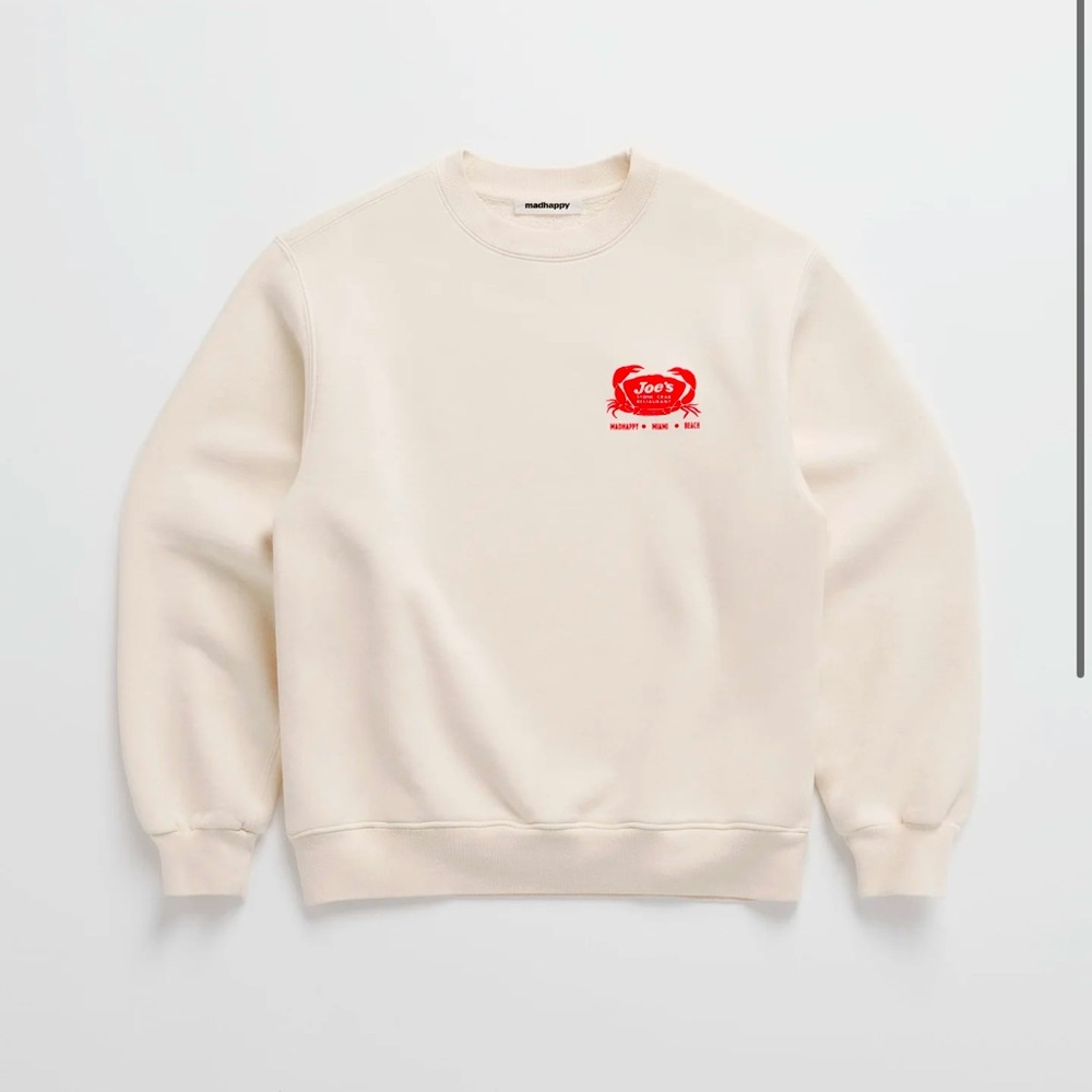 NWT MADHAPPY x Joe’s Stone Crabs (Miami) Midweight Crewneck Sweater | 🦀